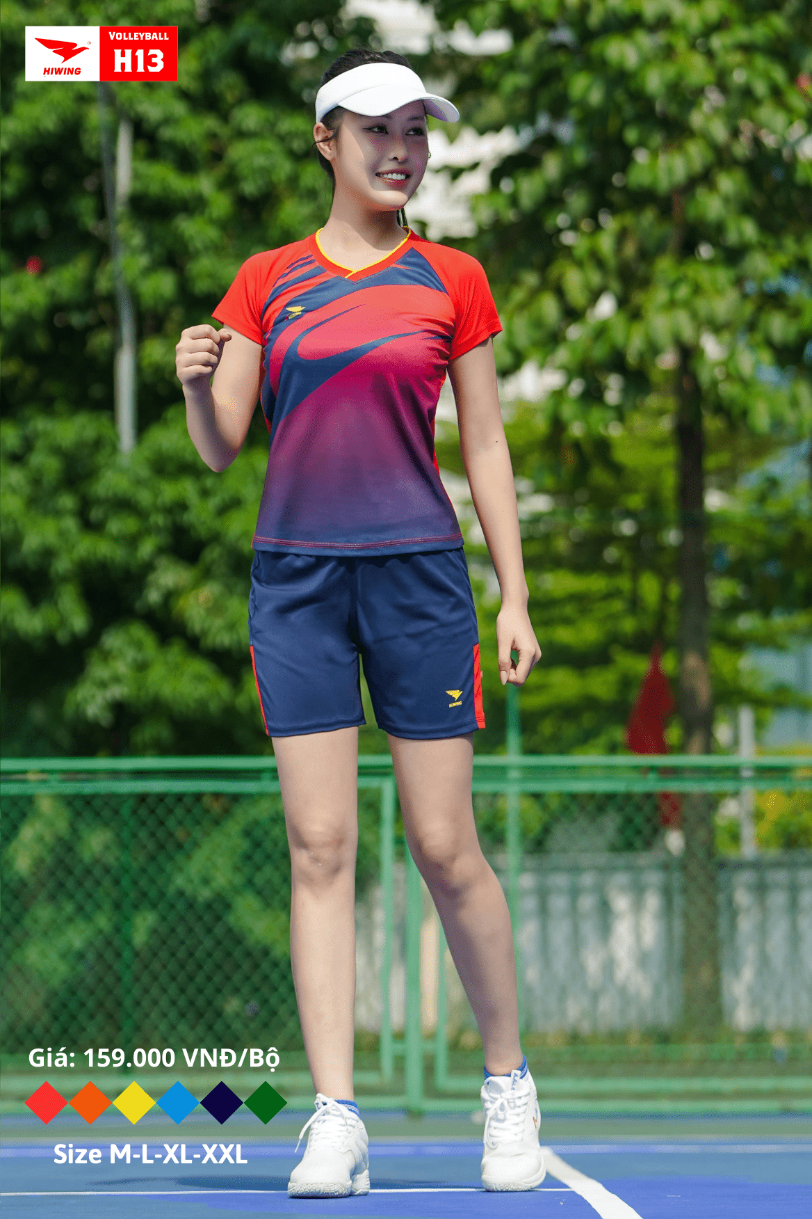 Áo bóng chuyền Nữ Hiwing H13 màu Đỏ